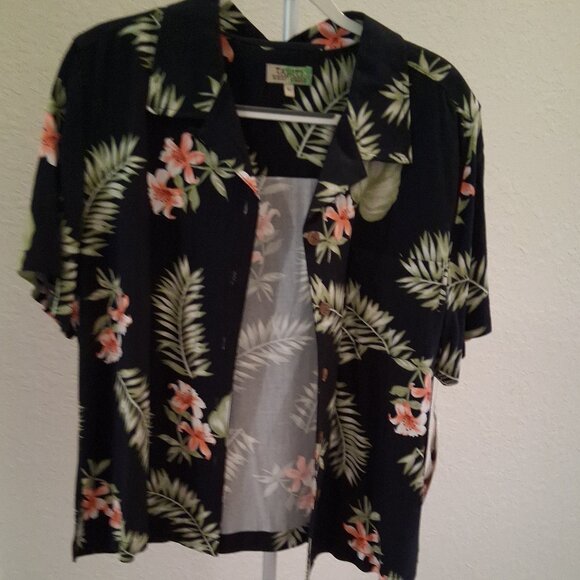 Tahiti Reef Club Vintage Hawaiian Tropical Jacket and Double Slit Dress Set - Picture 3 of 9